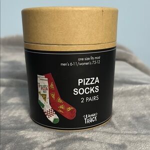 Pizza Socks - 2 Pairs - Red and Green